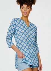 NEW Roller Rabbit Sz S Printed Jemina Kurta Tunic Top