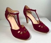 J. Adams Pepper Mary Janes - Vintage Cutout Low Kitten Heels Retro T Strap Pumps