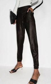 Spanx Faux Leather Joggers in Noir Black