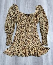 Brown Print Dress