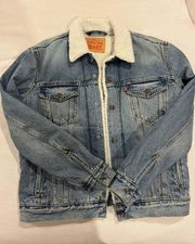 Sherpa-Lined Denim Jacket