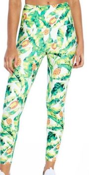 Wild fox neon palm leaf pineapple printed high waisted leggings