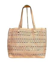 Stella & Dot Tan Faux Leather Purse Avalon Perforated Tote Bag