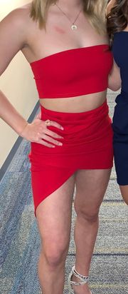 Red Two Piece Dress
