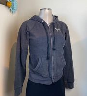 PINK - Victoria's Secret Victoria’s Secret PINK 90’s Bling hoodie embellished SZ Small Gray Y2K