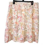 Flax Southern Lady  Linen Blend Watercolor Floral Shorts Pink Size 20