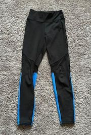 Popfit leggings black with blue size small mesh inserts