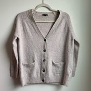 H&M Metallic Confetti Dot Wool Cardigan Sweater (S) Oatmeal