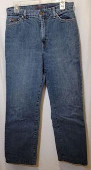 Eddie Bauer Jeans Denim FLANNEL LINED Relaxed Straight Pants Women's Size 10