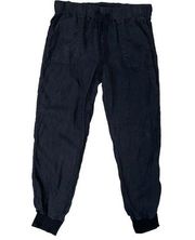 Caslon 100% Linen Pull On Jogger Pants Pockets Breathable Vacation Black size XS