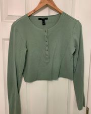 Green Cropped Sweater