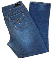 VERA WANG ~ SIMPLY VERA Distressed Denim Blue Jeans ~ Women's Size 8