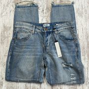 William Rast NWT My Ex’s Distressed ButtonFly Raw Hem Jeans Size 26