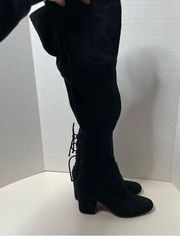Aldo Womens Black Suede Over the Knee Boots Shoes Size 7
