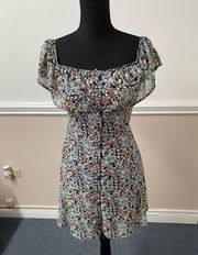 NWT  Floral Button Off the Shoulder Dress