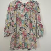 Ava & Grace Women's Floral Blouse Bell Sleeves.