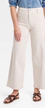 Universal Thread High Rise Wide Leg Ankle Jeans Cream