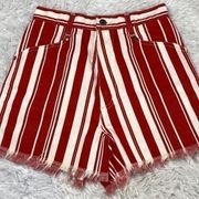 Vintage Bonjour striped high waisted shorts 3/4 Deadstock