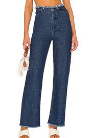 WeWoreWhat Frayed Straight Jean in True Blue. Size 26
