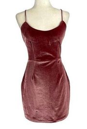 Revolve NBD Lauren Bodycon Velvet Strappy Open Back Mini Dress in Dusty Rose M