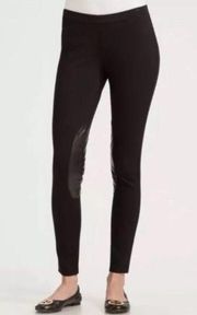 TORY BURCH Black Leather Panel Jodhpur Leggings Riding Pants Size XS X-Small