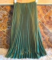 Women’s House of Harlow 1960 Emerald Green Pleated Maxi Skirt Size Medi