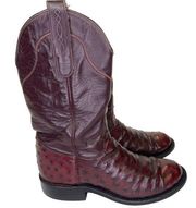 Tony Lama Ostrich Full Quill Western Cowboy Boots Oxblood George Strait Size 4.5
