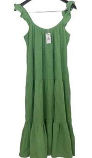Marine Layer Jude Flutter Sleeve Midi Dress Jade green Size L, B60, $59