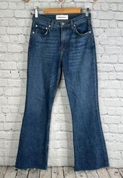 Jeans Cropped Flood Wide Leg in Kasai Wash 25 Blue