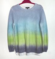 525 America Multicolored Blue Ombre Shaker Sweater