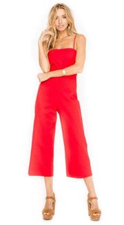 ASTR  red Fitted Linen Jumpsuit size XS