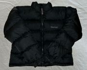 Women Crop Marmot Medium Black Puffer Coat