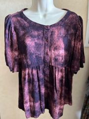 Melrose and Market Ladies Purple Shade Size Large Rayon Blouse