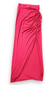 Red Slit Maxi Skirt, Women's XS