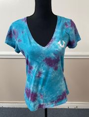 World Tour Tie Dye V-Neck Tee Shirt Size Medium