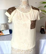 Women’s sheer and shimmer top