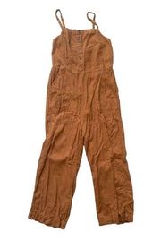 Old Navy  Burnt Orange Linen Blend Jumpsuit S