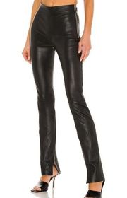 Helmut Lang Slit Leather Pant in Black Size 6 Lamb