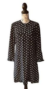 J Crew Collection Womens 0 black silk  star print shift Mini dress #H0085