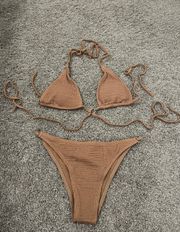 Brown Wrap Bikini Set