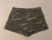 High Rise Camo Shorts