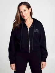 SOUL BY SOULCYCLE Black Zip Up Crop Hoodie Size XL