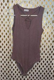 mauve bodysuit criss cross full tilt size S