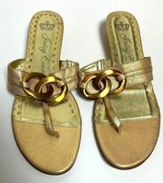 Juicy Couture Smells Like Couture Rita Gold Sandals NEW Sz. 7