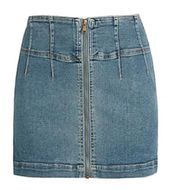 Denim Skirt With Front Zipper