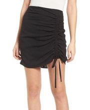 JOA Mini Skirt Cinch Hem Black