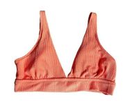 Aerie  Orange Crinkle Longline Plunge Bikini Top