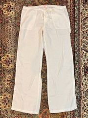 Victorias Secret Pant’s 100% Linen Flax Wide Leg White with Drawstring