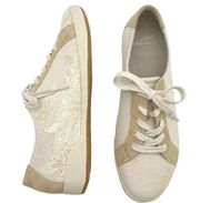 Dansko Olisa Canvas Floral Sneaker Beige Tan Comfy Walking Shoe Women’s Size 40