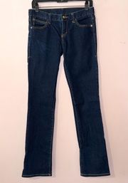 Dark Blue Straight Leg Jeans Size 4